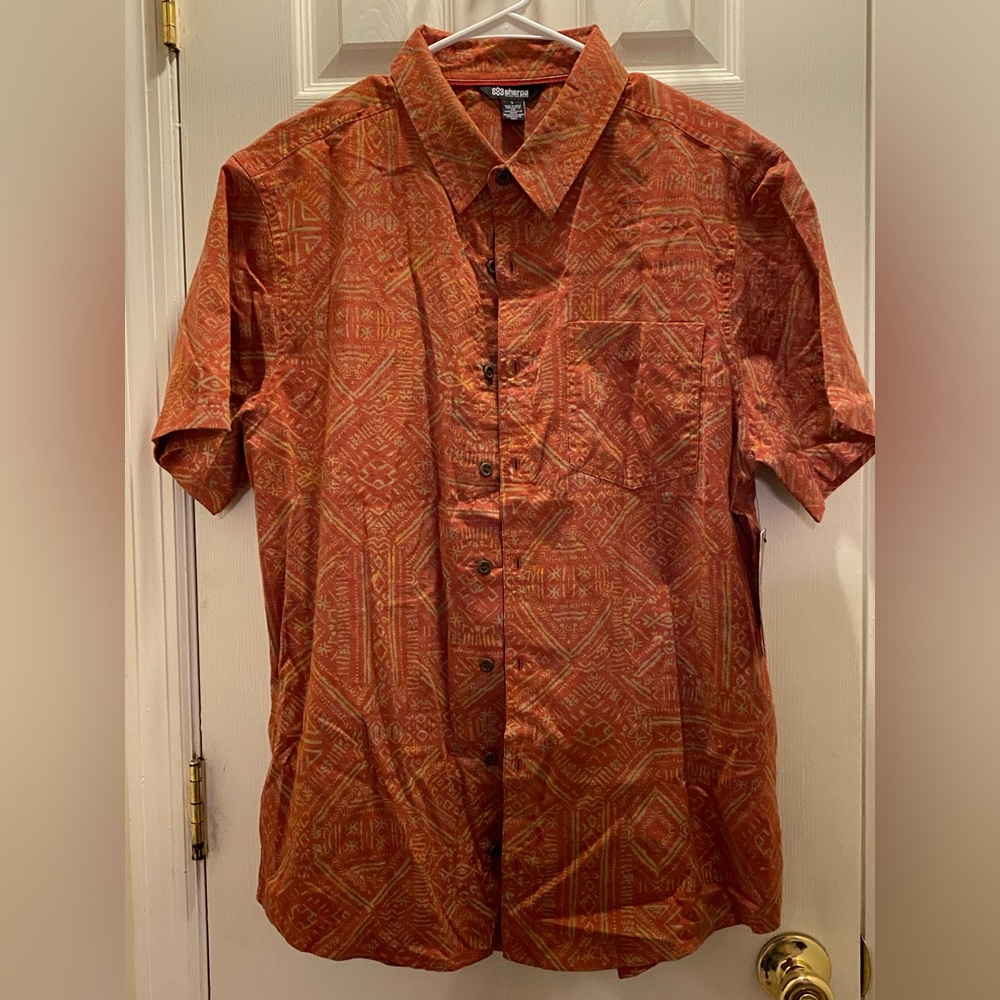 Sherpa Adventure Gear Men's Orange Patterned Shirt